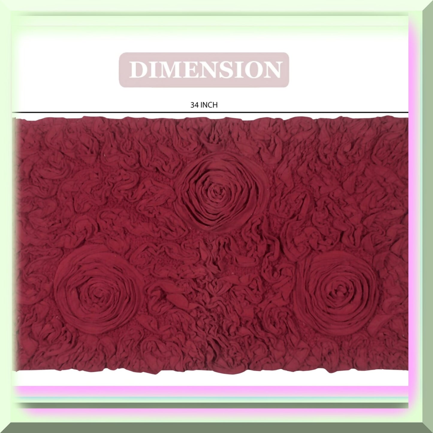 100% Cotton Red Bath Rug 21"x34"
