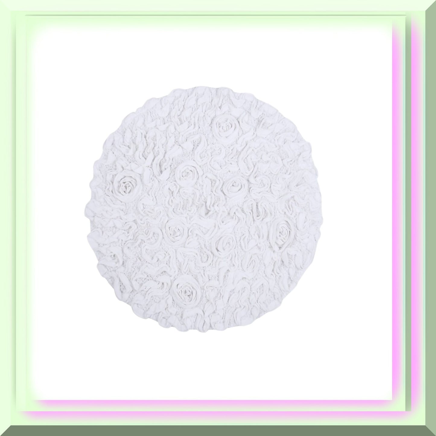 22" Round Cotton Tufted Bath Rug White