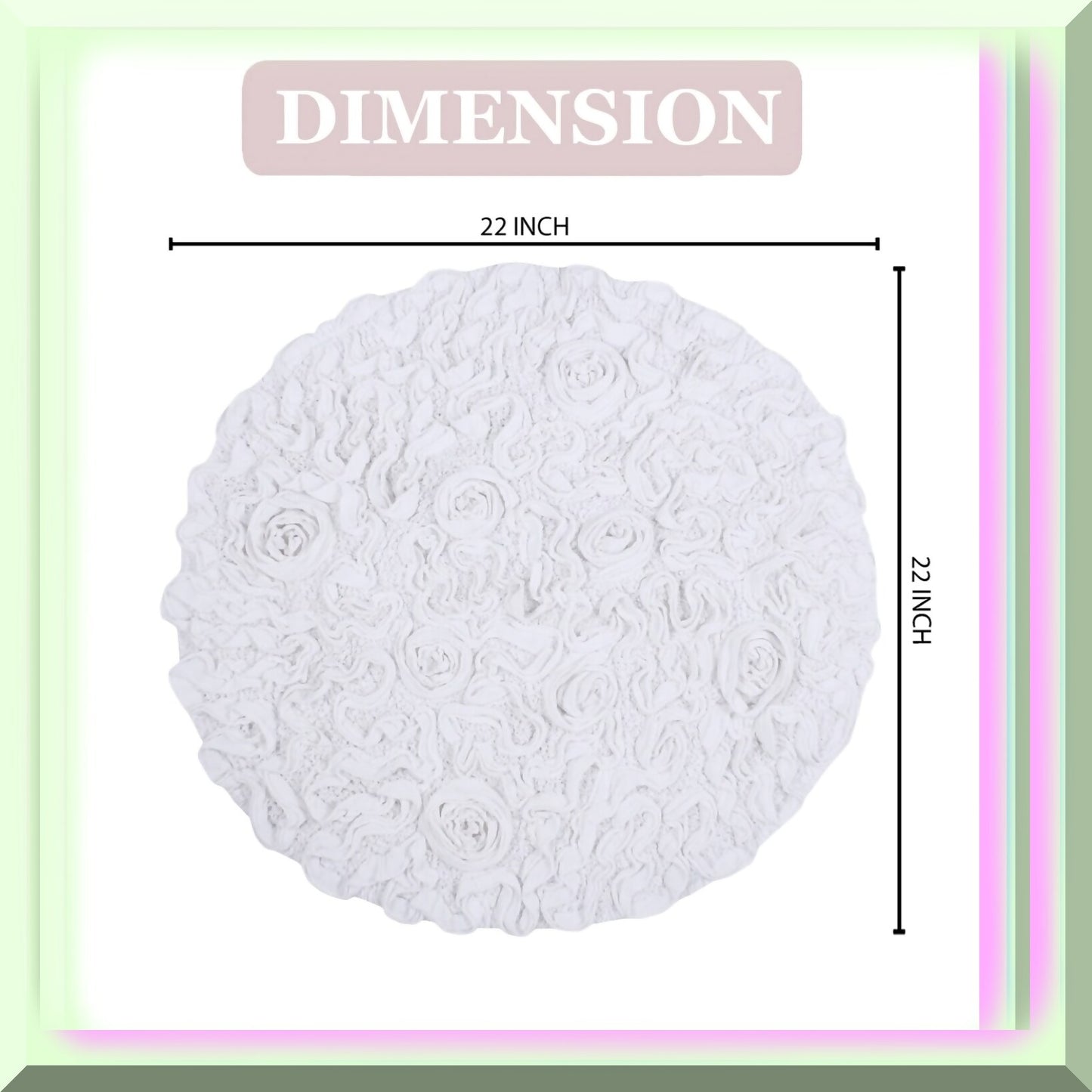 22" Round Cotton Tufted Bath Rug White