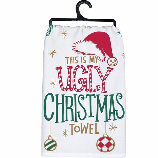 Cotton Kitchen Towel 28in Square Festive Design