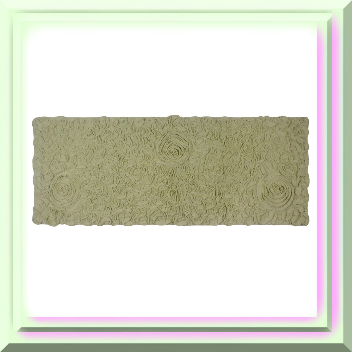 21"x54" Green Cotton Tufted Bath Rug