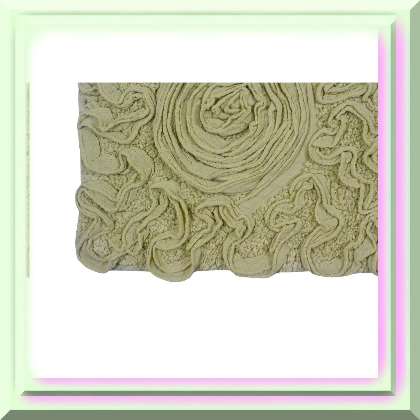 21"x54" Green Cotton Tufted Bath Rug
