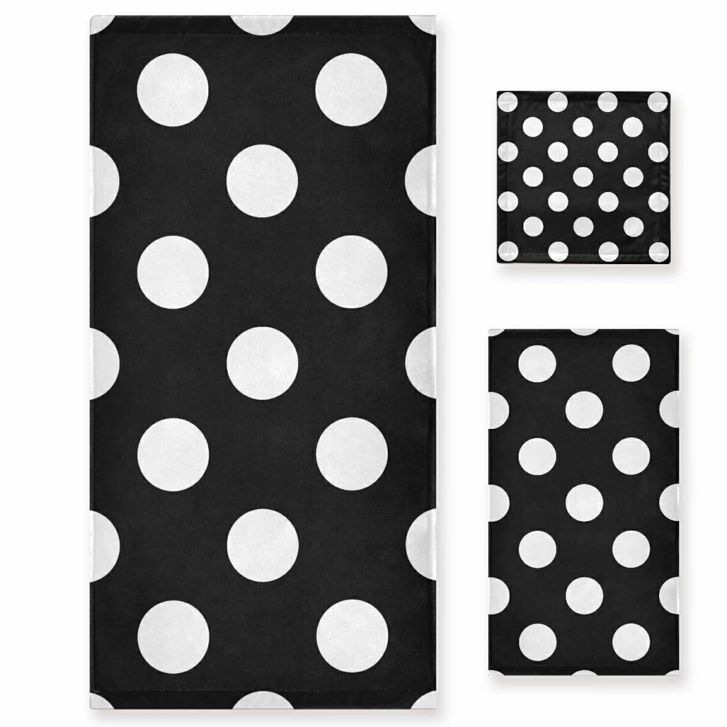 3-Piece Polka Dot Towel Set Bathroom Towels