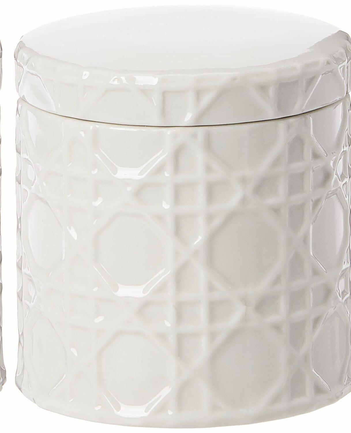 Rattan Cotton Jar White
