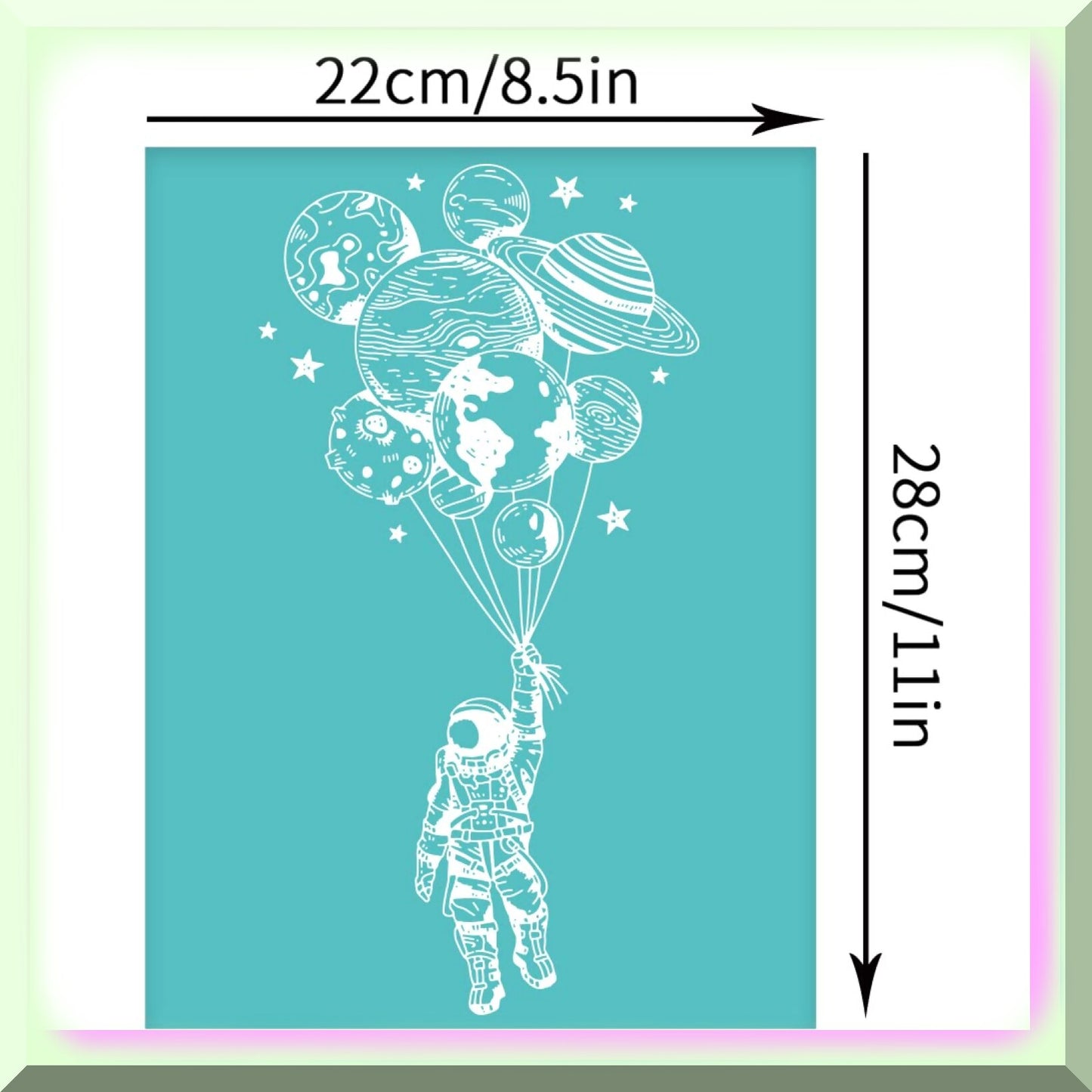 Silk Screen Kit with Spaceman Pattern 8.6x11 Inch Set of 2