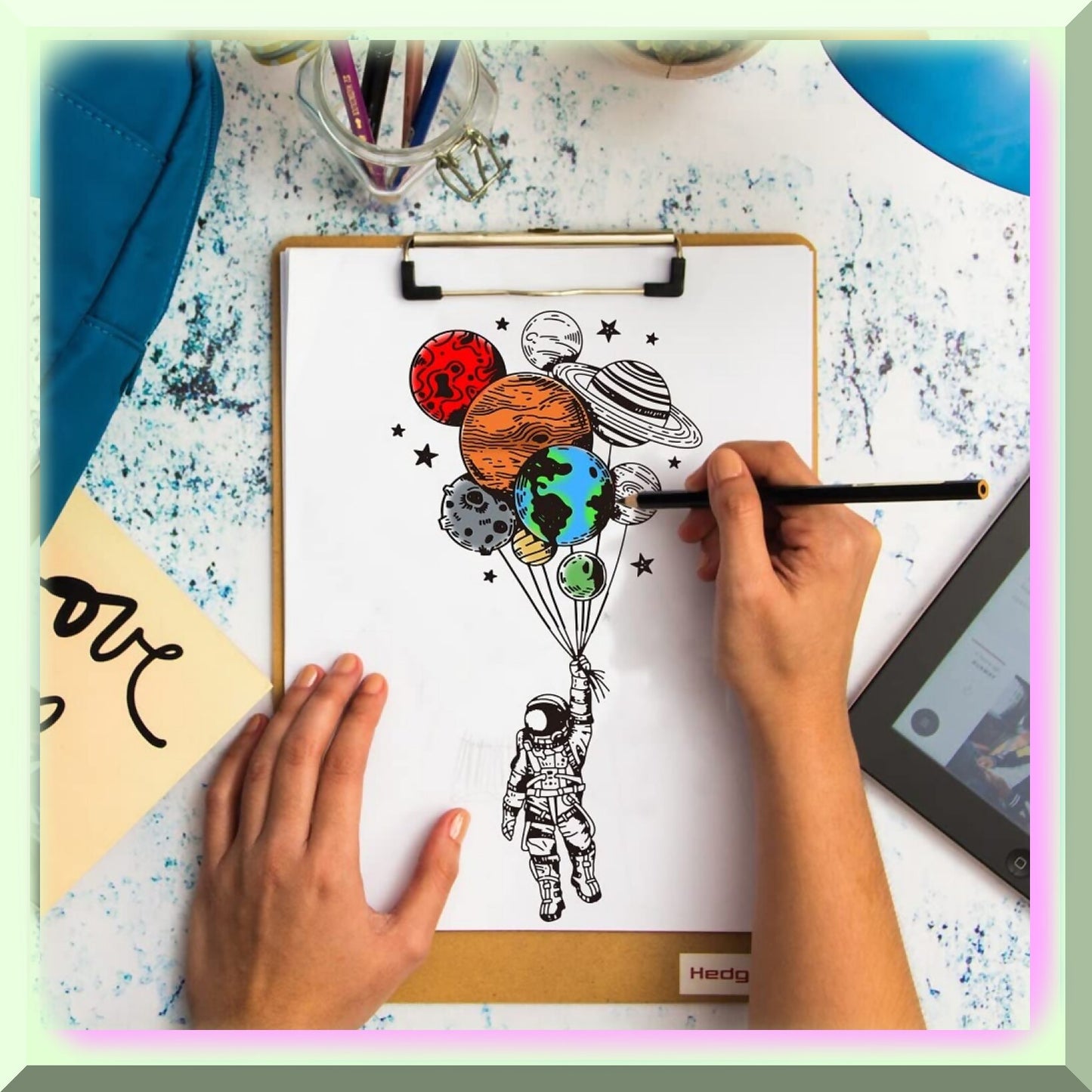 Silk Screen Kit with Spaceman Pattern 8.6x11 Inch Set of 2