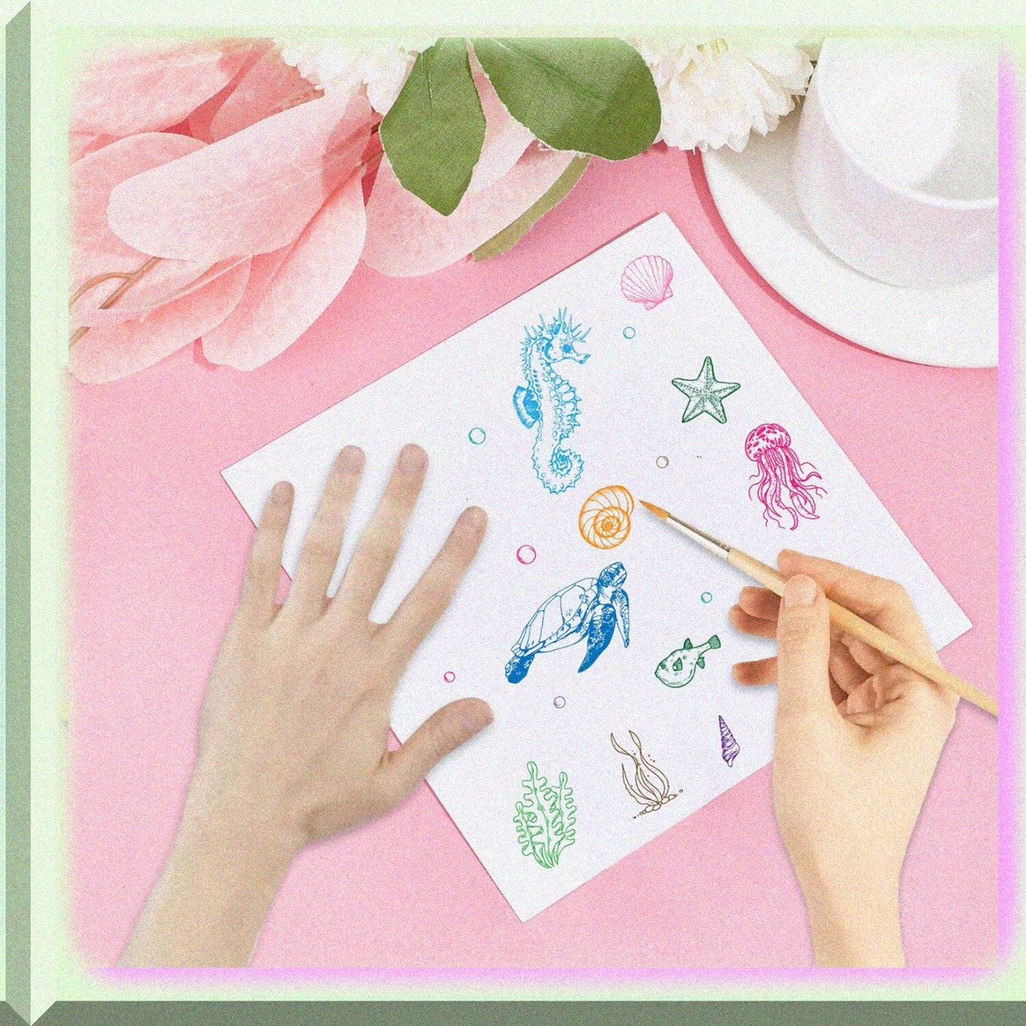 Sea Sea Turtle Marine Animals Clear Rubber Stamp