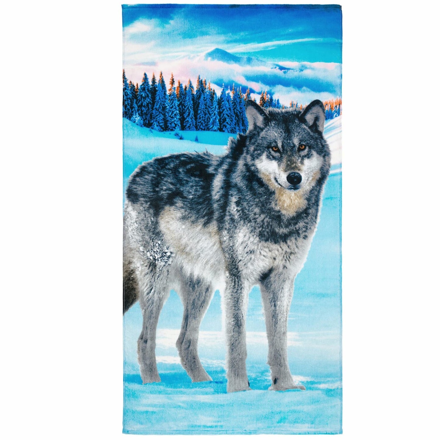 Gray Wolf Beach Towel 30 x 60 inch 100% Cotton
