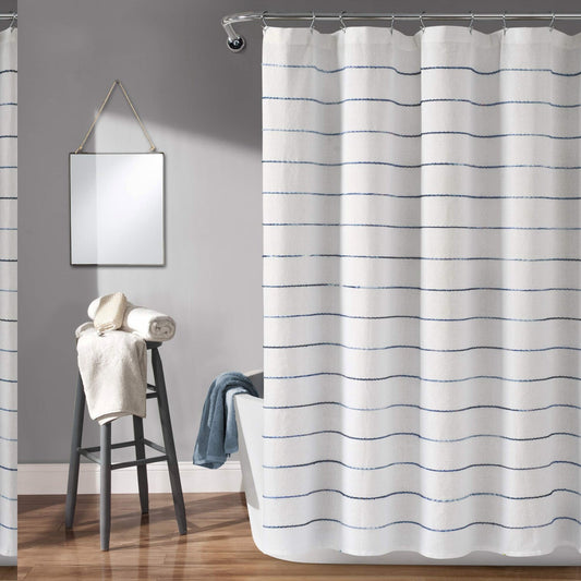 Ombre Stripe Yarn Dyed Cotton Shower Curtain