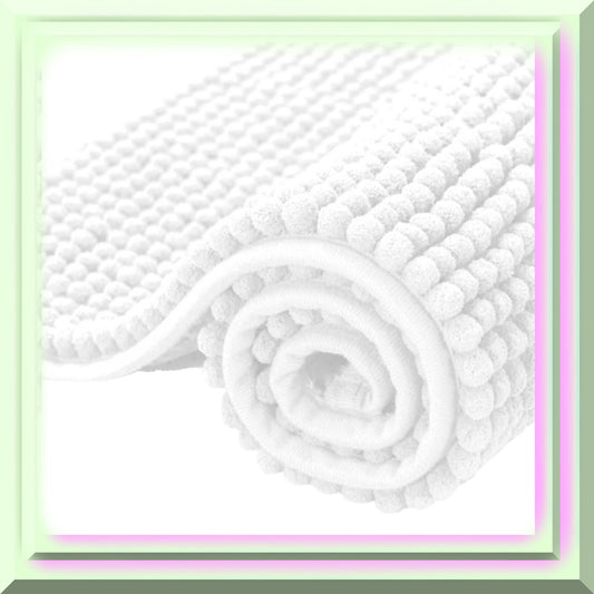 Chenille Bath Rug White 16" x 24"