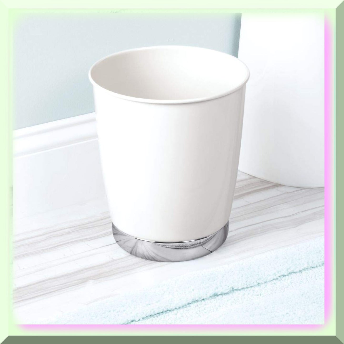 Metal Small Round Wastebasket 8.5" x 8.5" x 9.75"