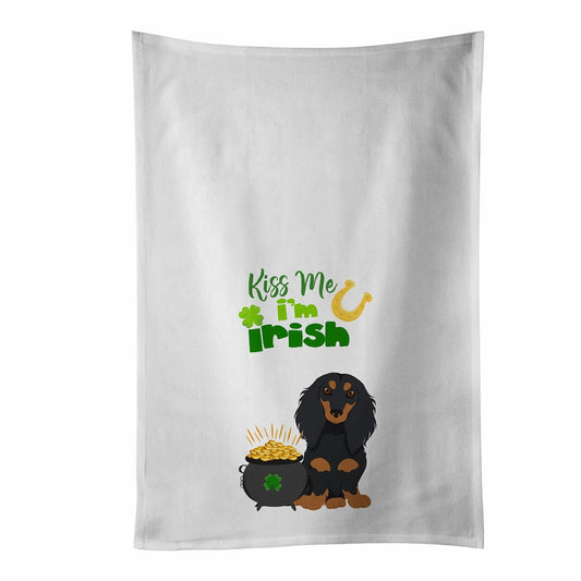 Longhair Dachshund Black and Tan Kitchen Towel Set of 2