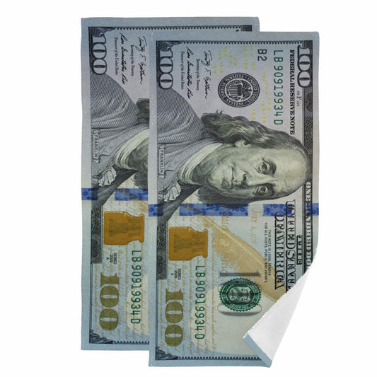 Dollar Bill Money Bathroom Towel Set 2 Pieces