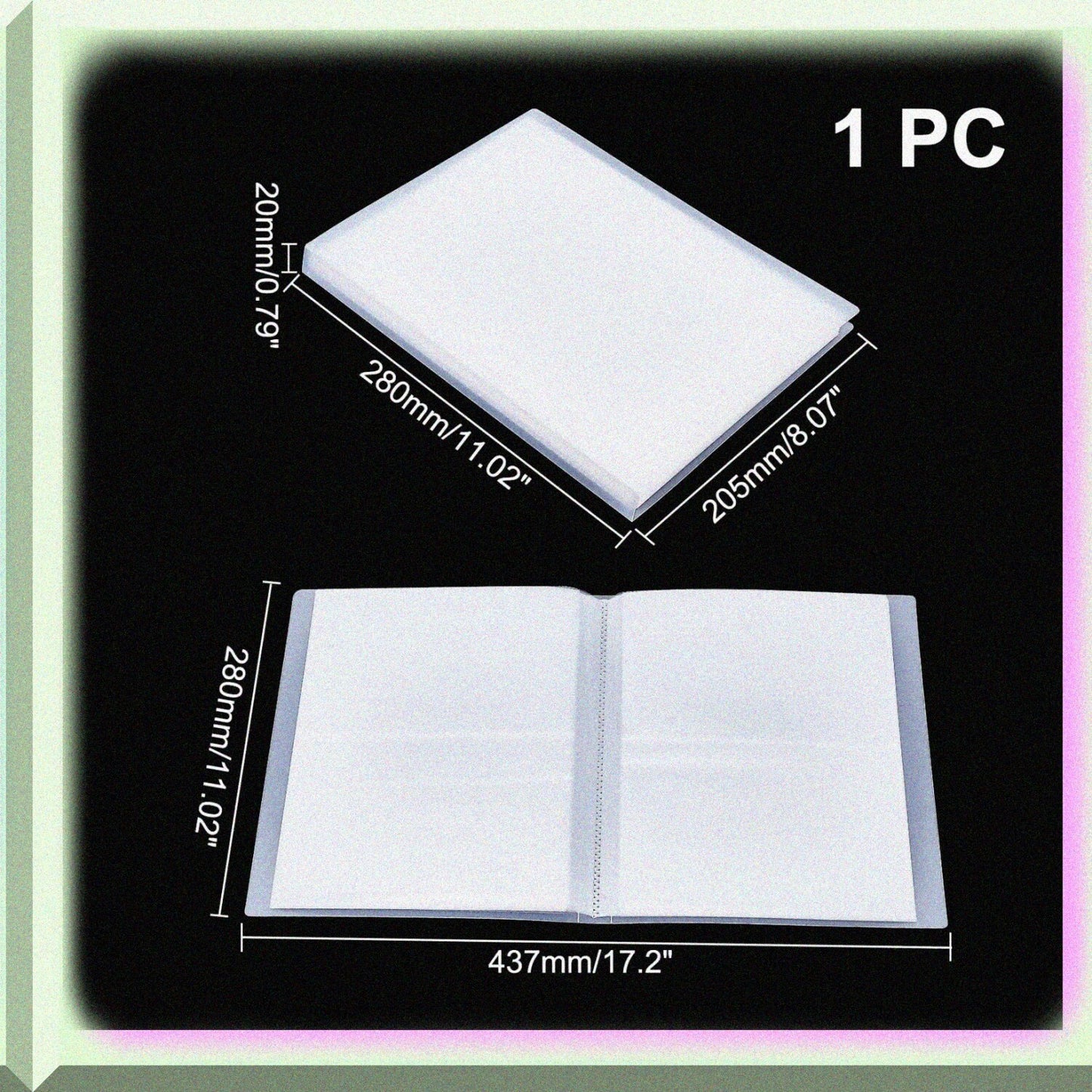 Clear Stamps Storage Album 80 Grids 7x5.3Inch