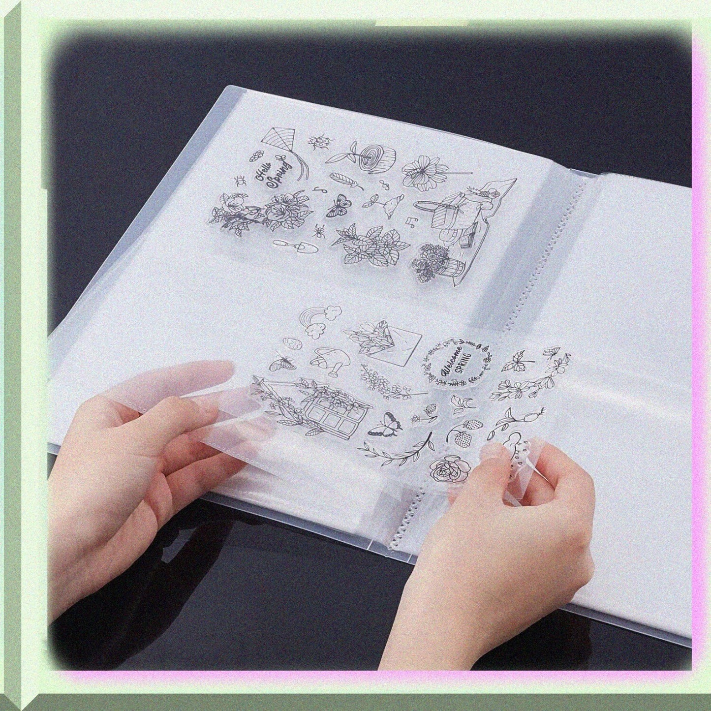Clear Stamps Storage Album 80 Grids 7x5.3Inch