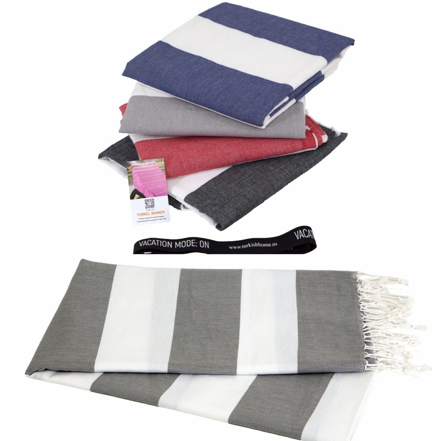 Set of 4 Turkish Beach Towels 40x70 Inches