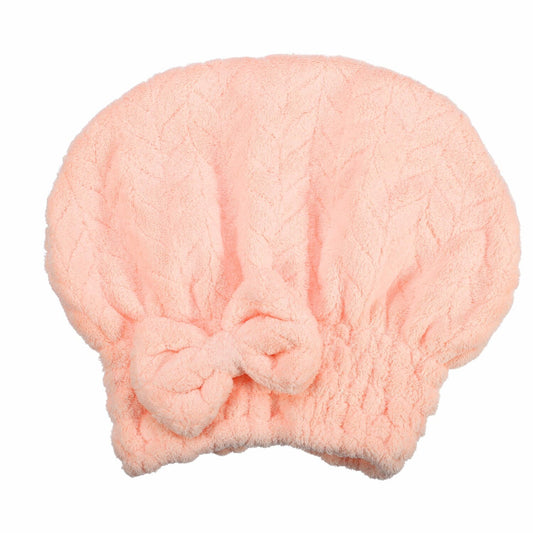 Diamond Shape Pink Hair Drying Towel 27.5x23cm