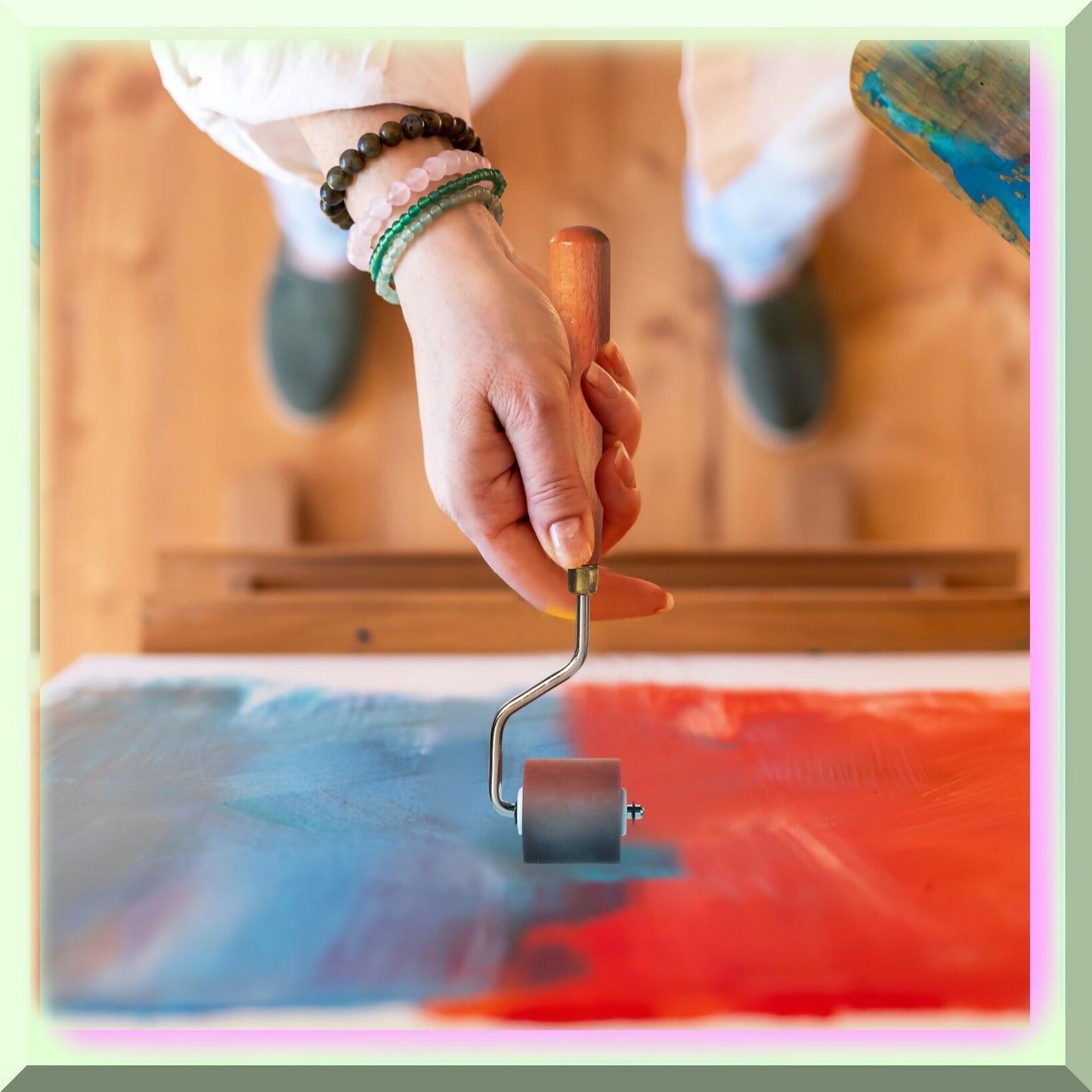 Printmaking Tool Set 3Pcs Rubber Brayer Rollers