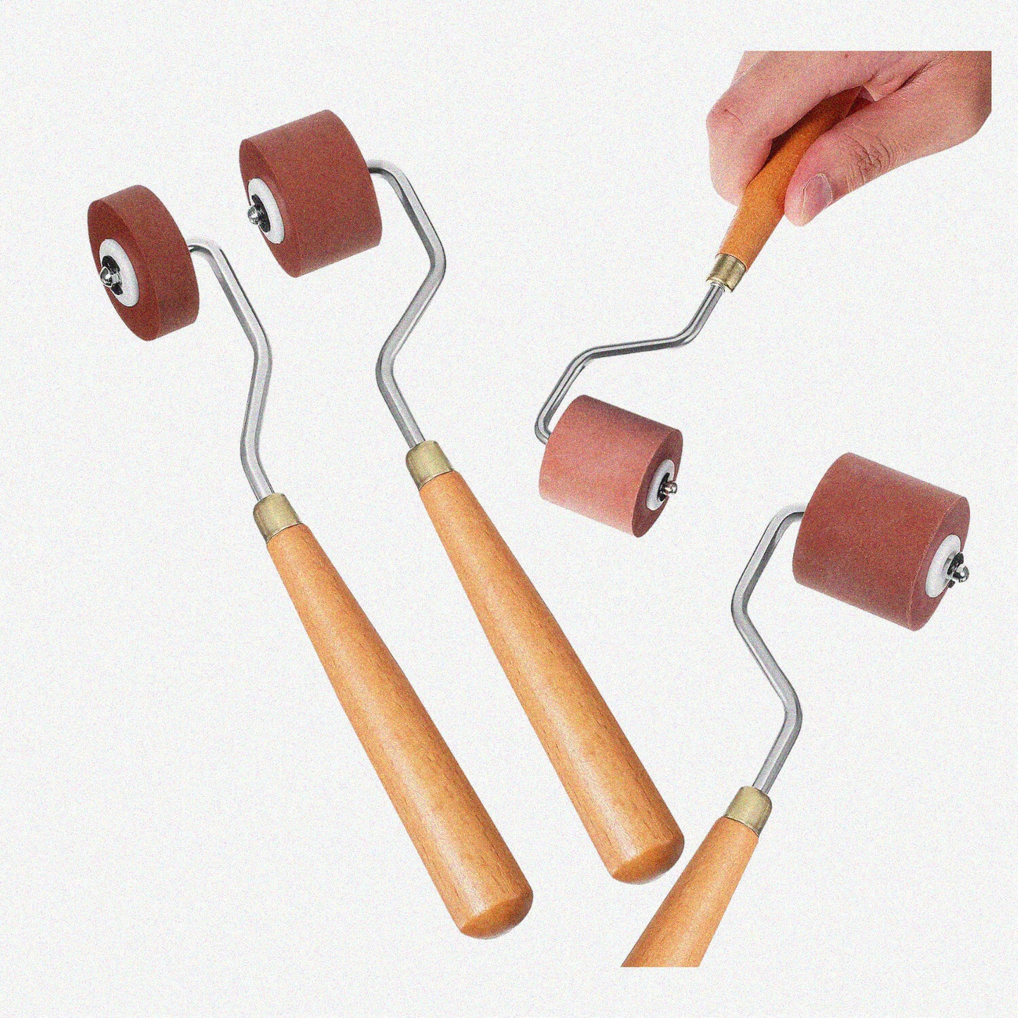 Printmaking Tool Set 3Pcs Rubber Brayer Rollers