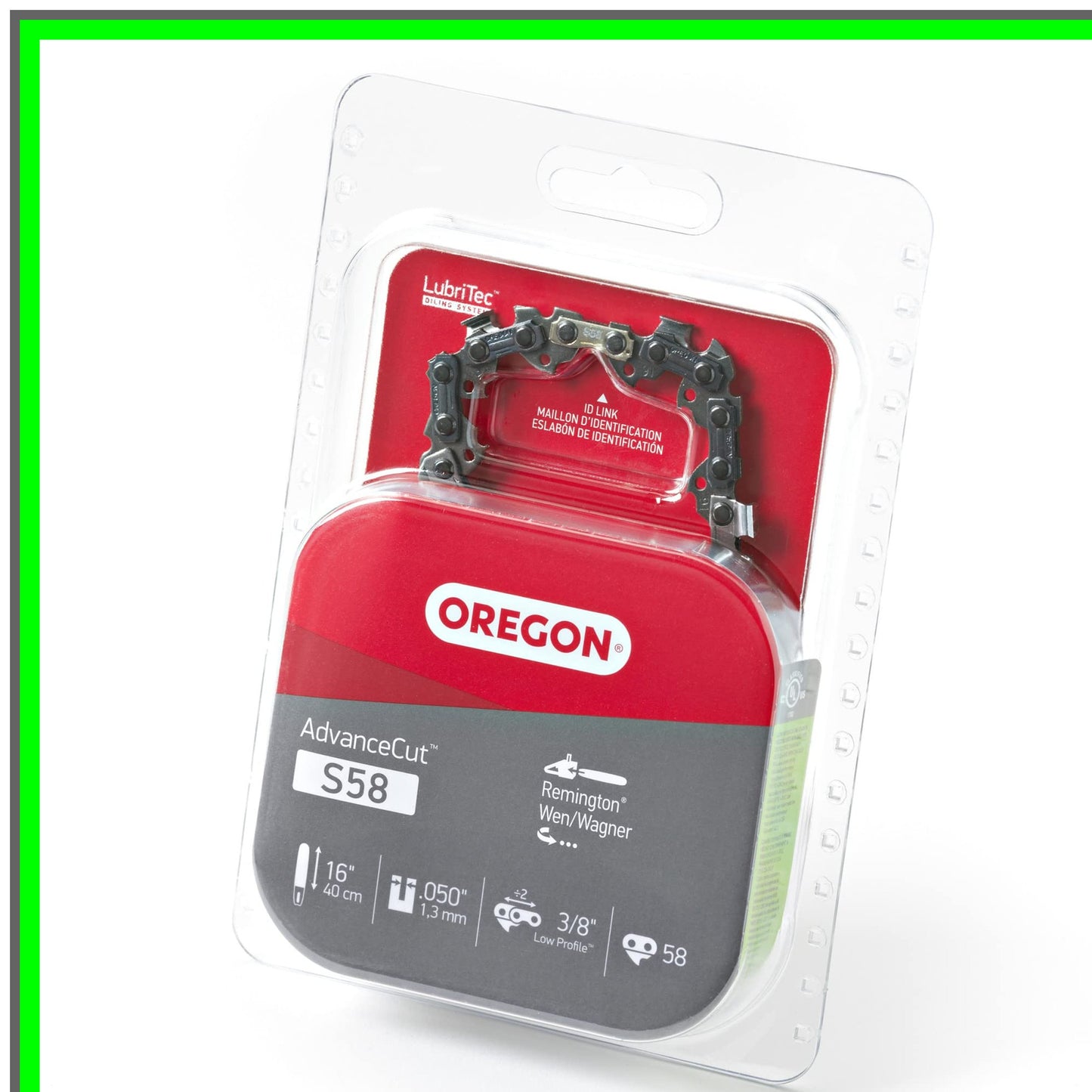 AdvanceCut 16-Inch Chainsaw Chain for 58 Drive Links and 3/8 Pitch