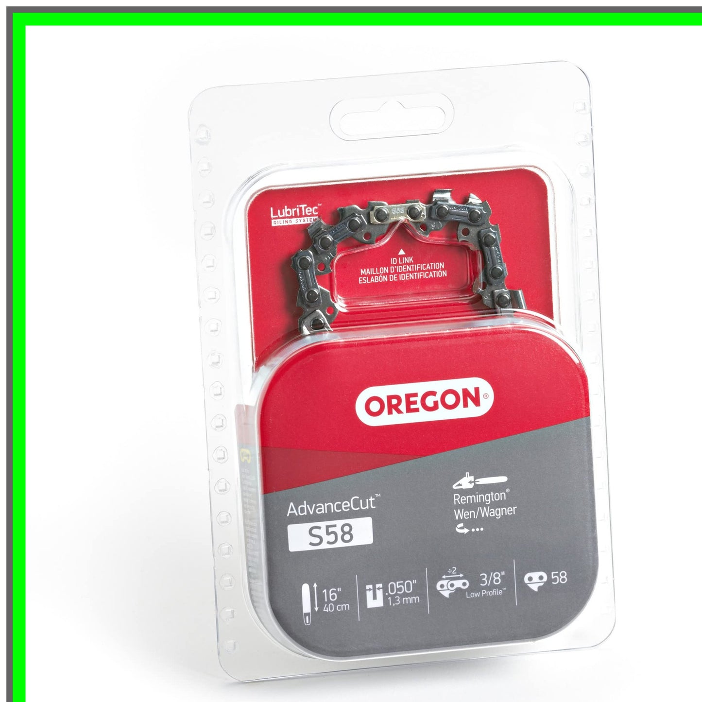 AdvanceCut 16-Inch Chainsaw Chain for 58 Drive Links and 3/8 Pitch