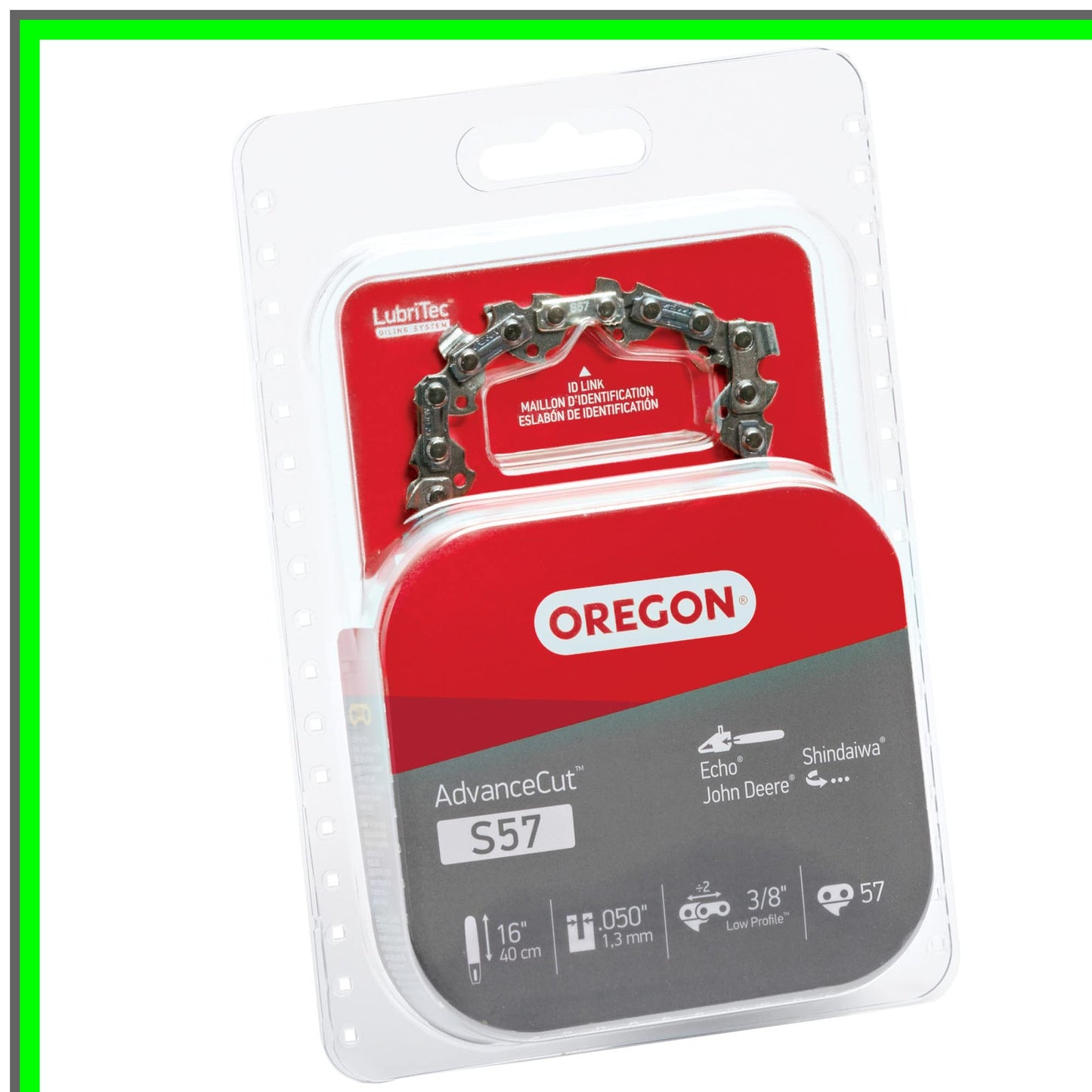 AdvanceCut 16-Inch Chainsaw Chain, 57 Links, Low Vibration, 3/8" Pitch