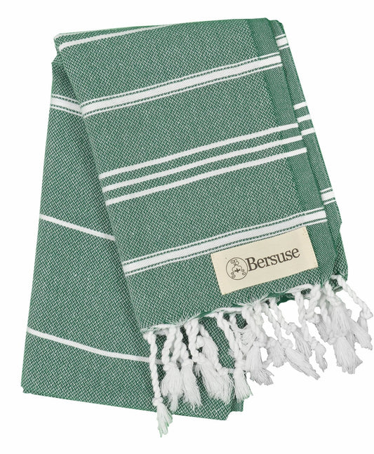100% Cotton Turkish Hand Towel 23x43 Inches Forest Green