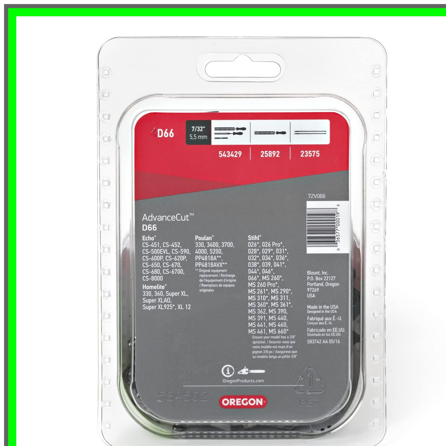 AdvanceCut 18-Inch Chainsaw Chain for Homelite McCulloch Poulan Stihl