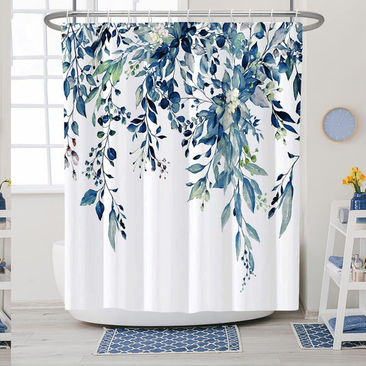 Extra Long Blue Eucalyptus Shower Curtain 72x84