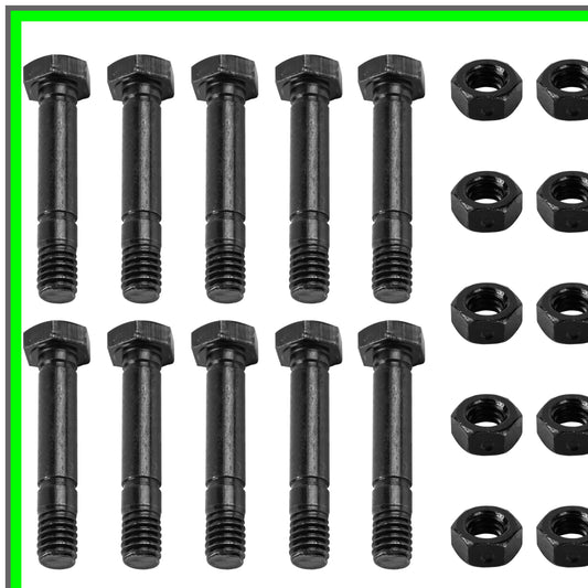 Snowblower Shear Pins and Nuts Set for Ariens Models - Pack of 10