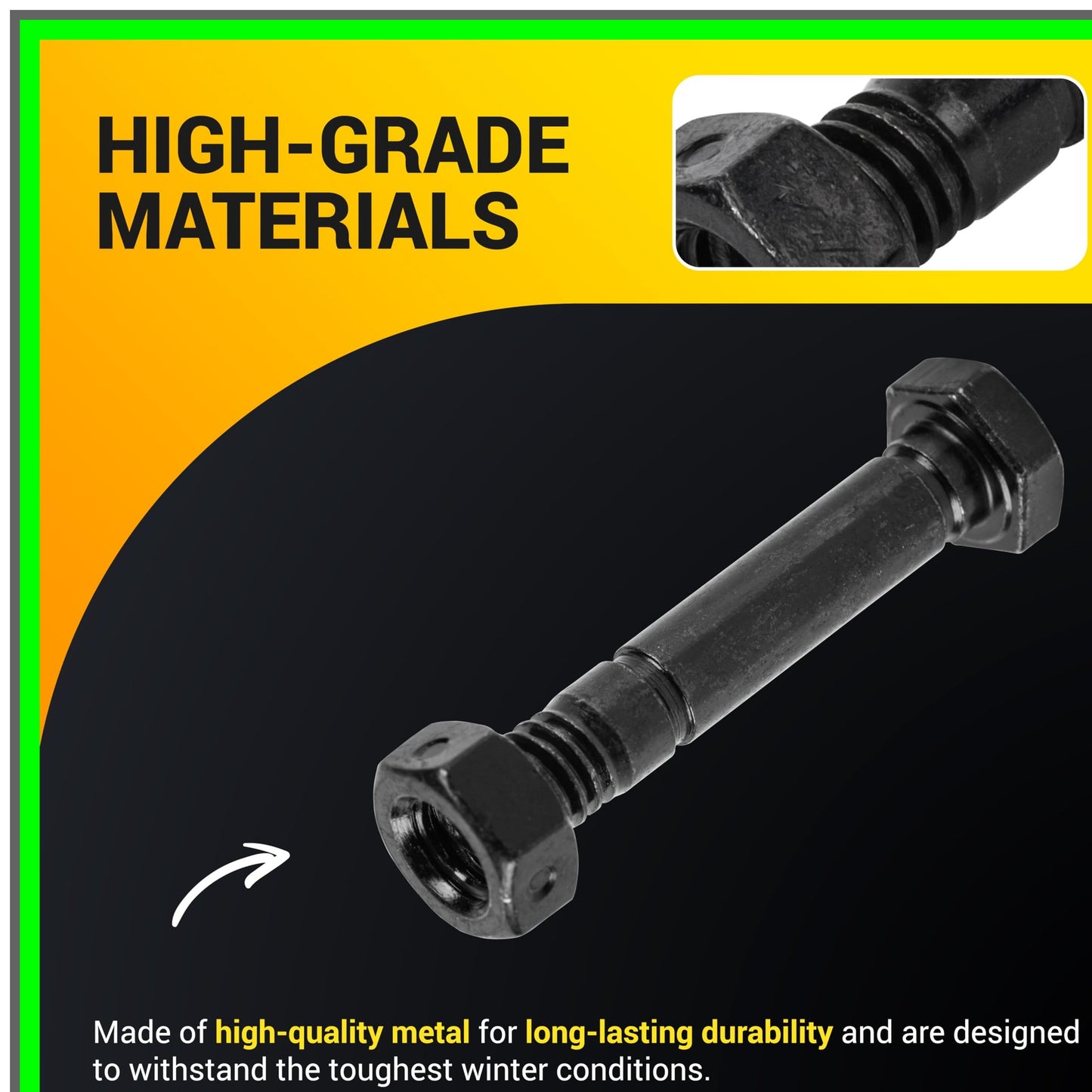 Snowblower Shear Pins and Nuts Set for Ariens Models - Pack of 10