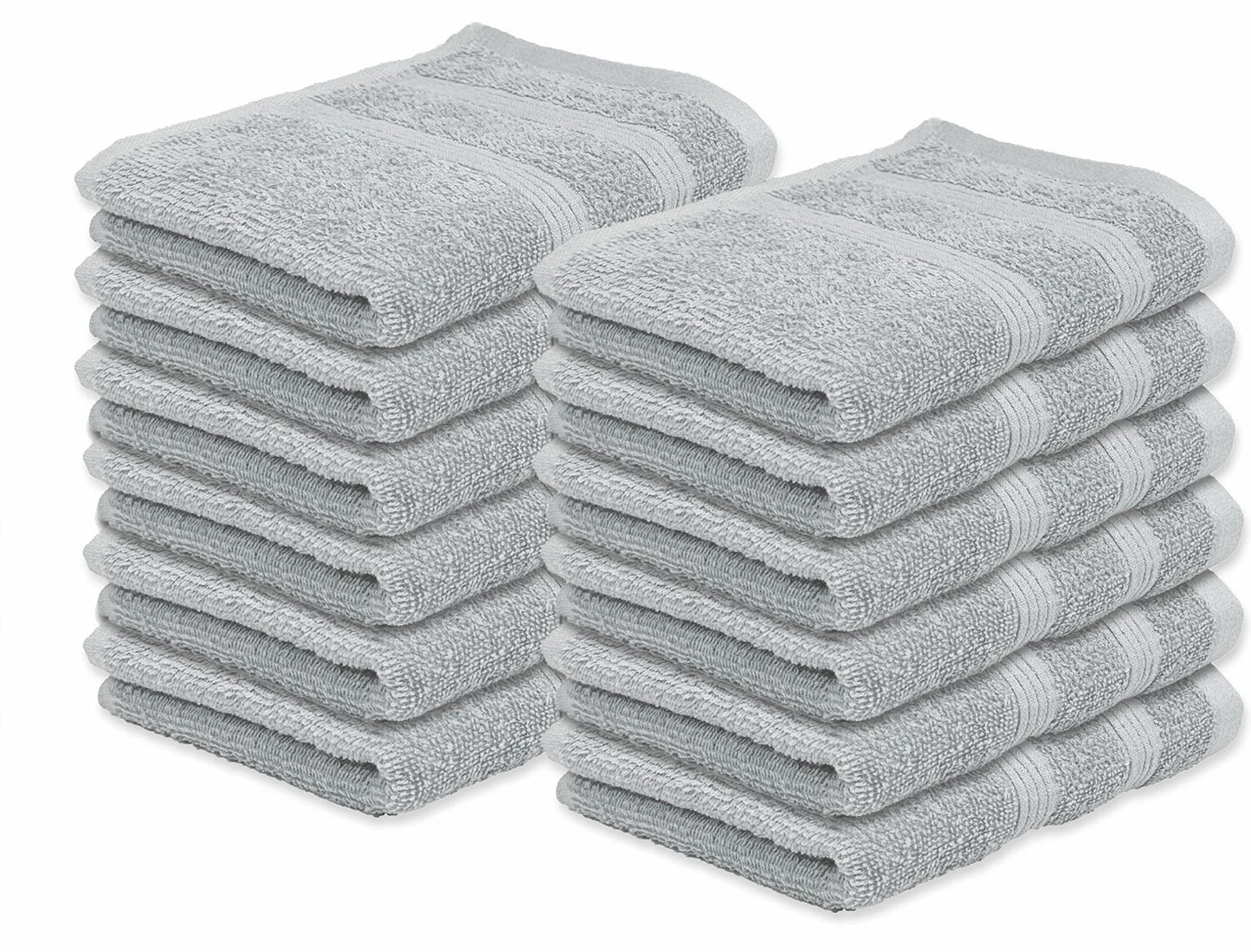 12-Pack 13x13 Inch Cotton Washcloths