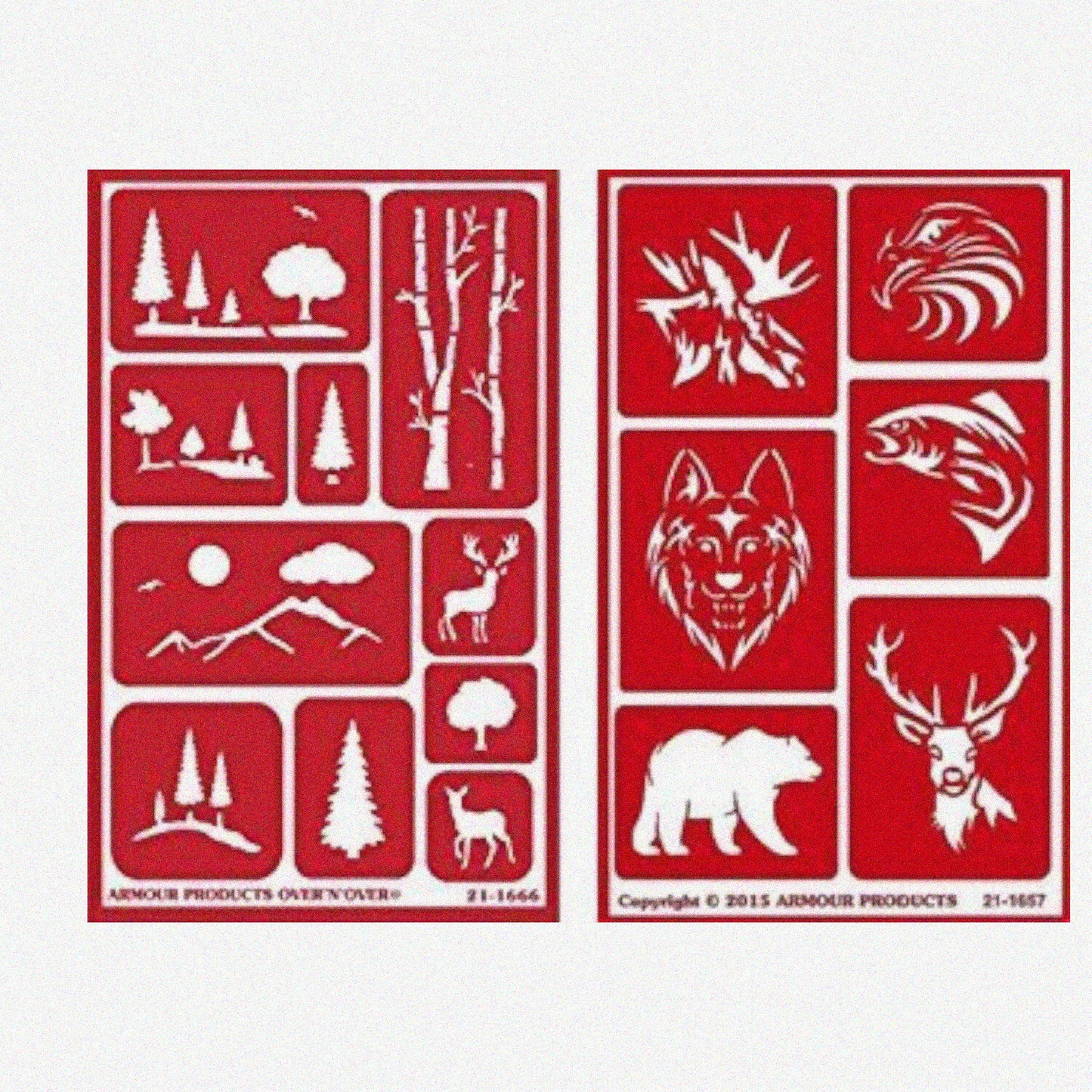 Reusable Glass & Stamp Etching Bundle with Landscapes and Wild Animals
