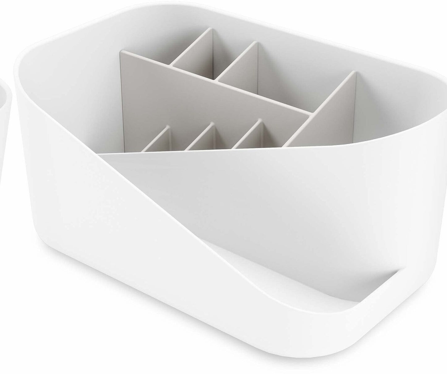 White Makeup Organizer with Multiple Compartments