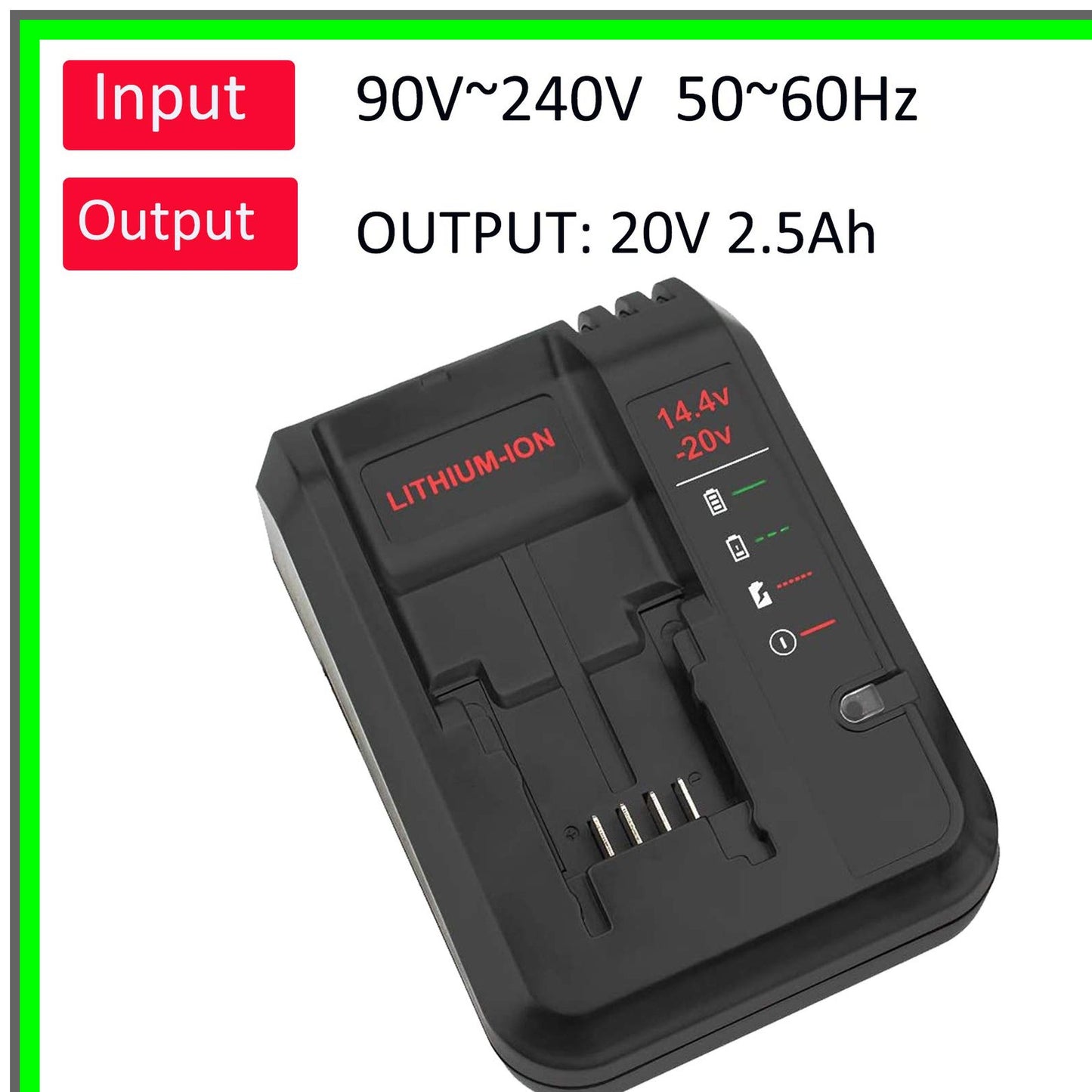 20V Quick Charge Battery Charger for Porter Cable LBXR20 PCC680L Series
