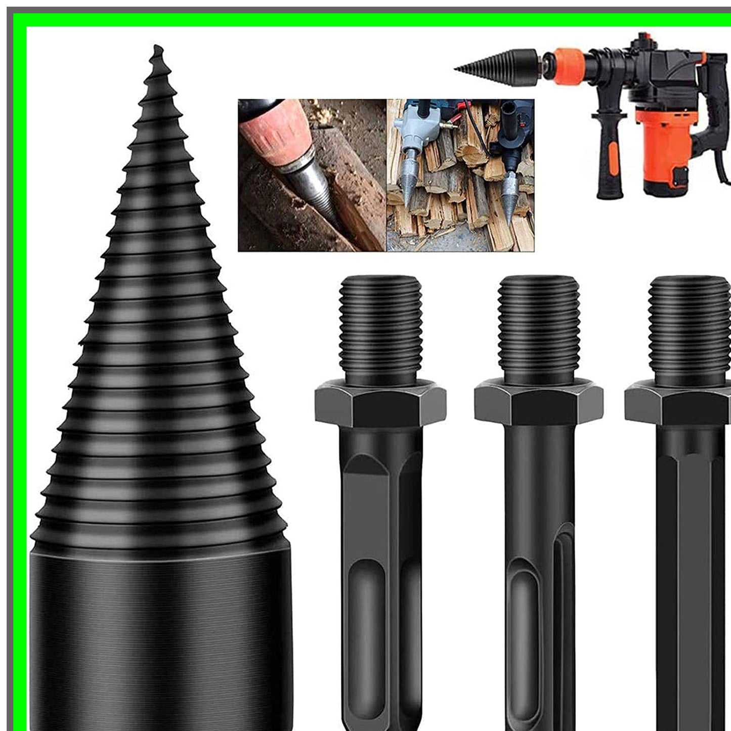 Heavy Duty Wood Log Splitter Drill Bit Set for Efficient Kindling Splitting