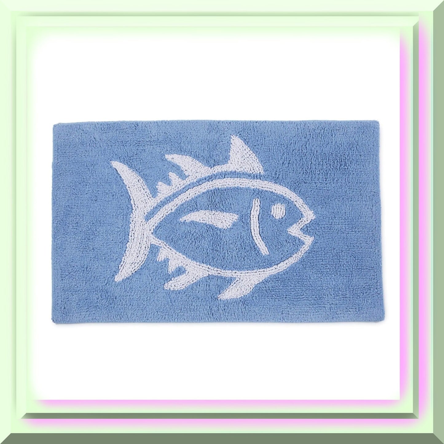 Skipjack Cotton Reversible Bathroom Rug 20x32 Light Blue