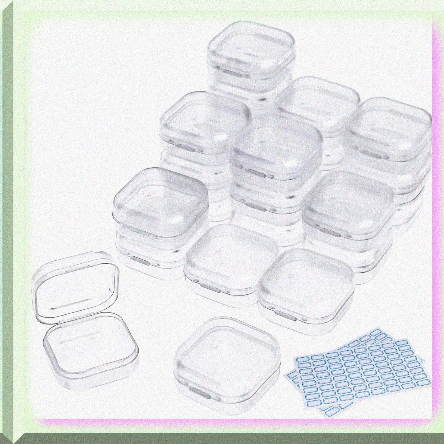 24 Pack Small Clear Plastic Storage Containers with Lids
