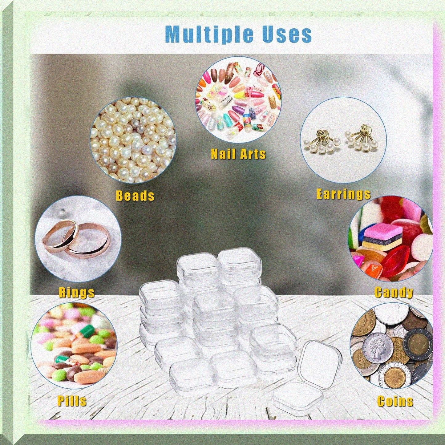 24 Pack Small Clear Plastic Storage Containers with Lids