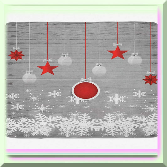 Bath Mat with Pendant Stars and Snowflakes, 30.2" x 20"