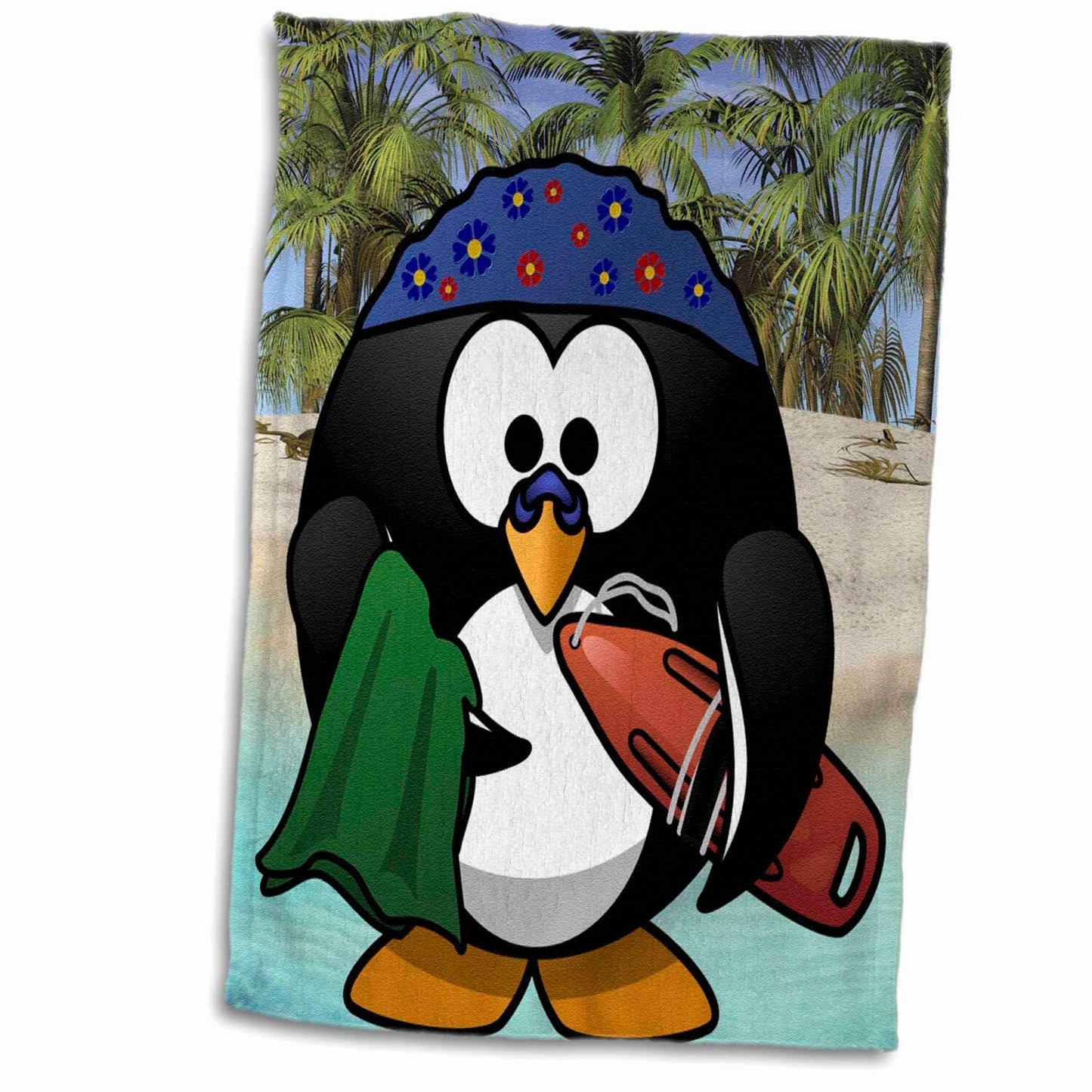 Penguin Life Guard Beach Towel 15" x 22"