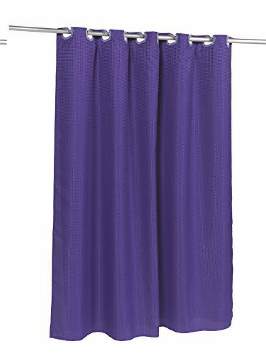 Pre Hooked Waffle Weave Fabric Shower Curtain 70x72 Purple