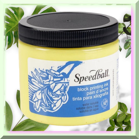 Vibrant Non-Toxic Water Soluble Block Printing Ink 1 lb Yellow