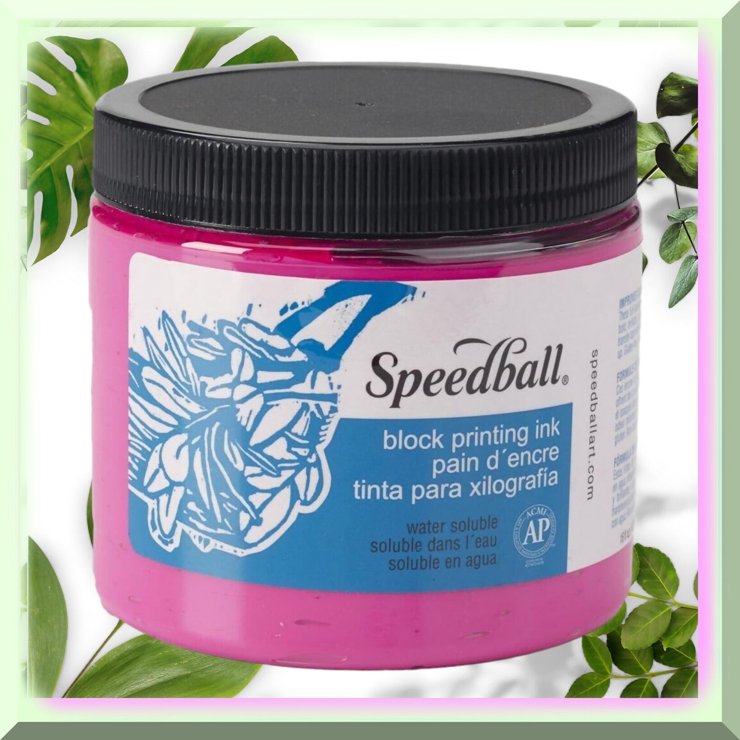 Magenta Water-Soluble Block Printing Ink 16oz