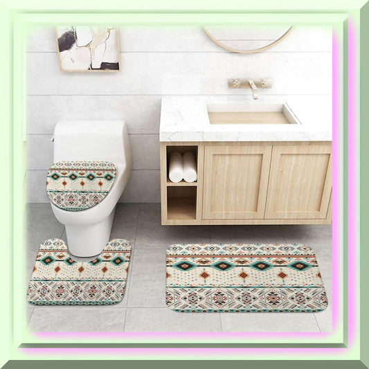 Aztec Tribal Ethnic Bathroom Rug 17x29 Inches