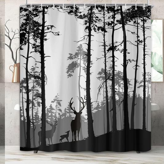 Tree Cabin Woodland Camo Shower Curtain 72x72