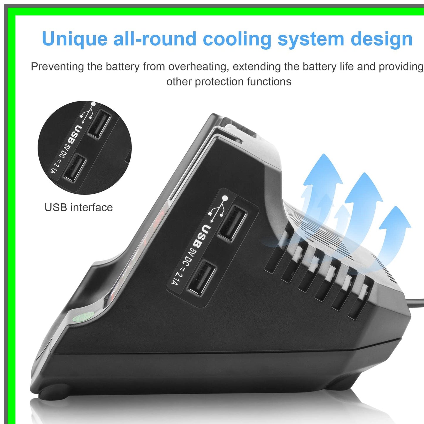 Efficient 40V Lithium Battery Charger for Black Decker Power Tools