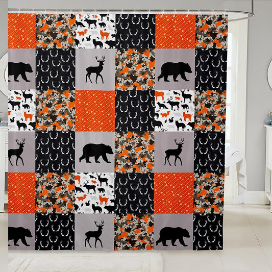 Camo Deer Antler Shower Curtain 72x72 inch