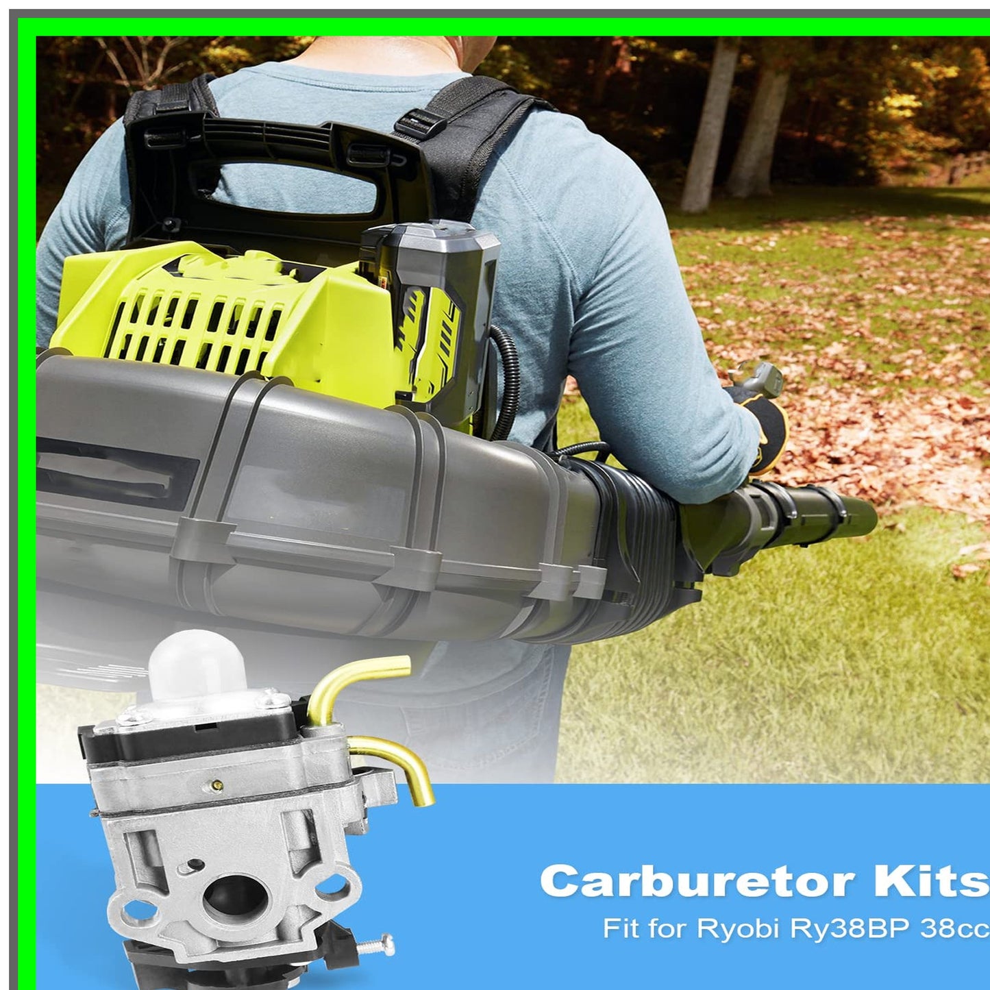 Ryobi 38cc Backpack Blower Carburetor Kit with Gaskets and Fuel Line