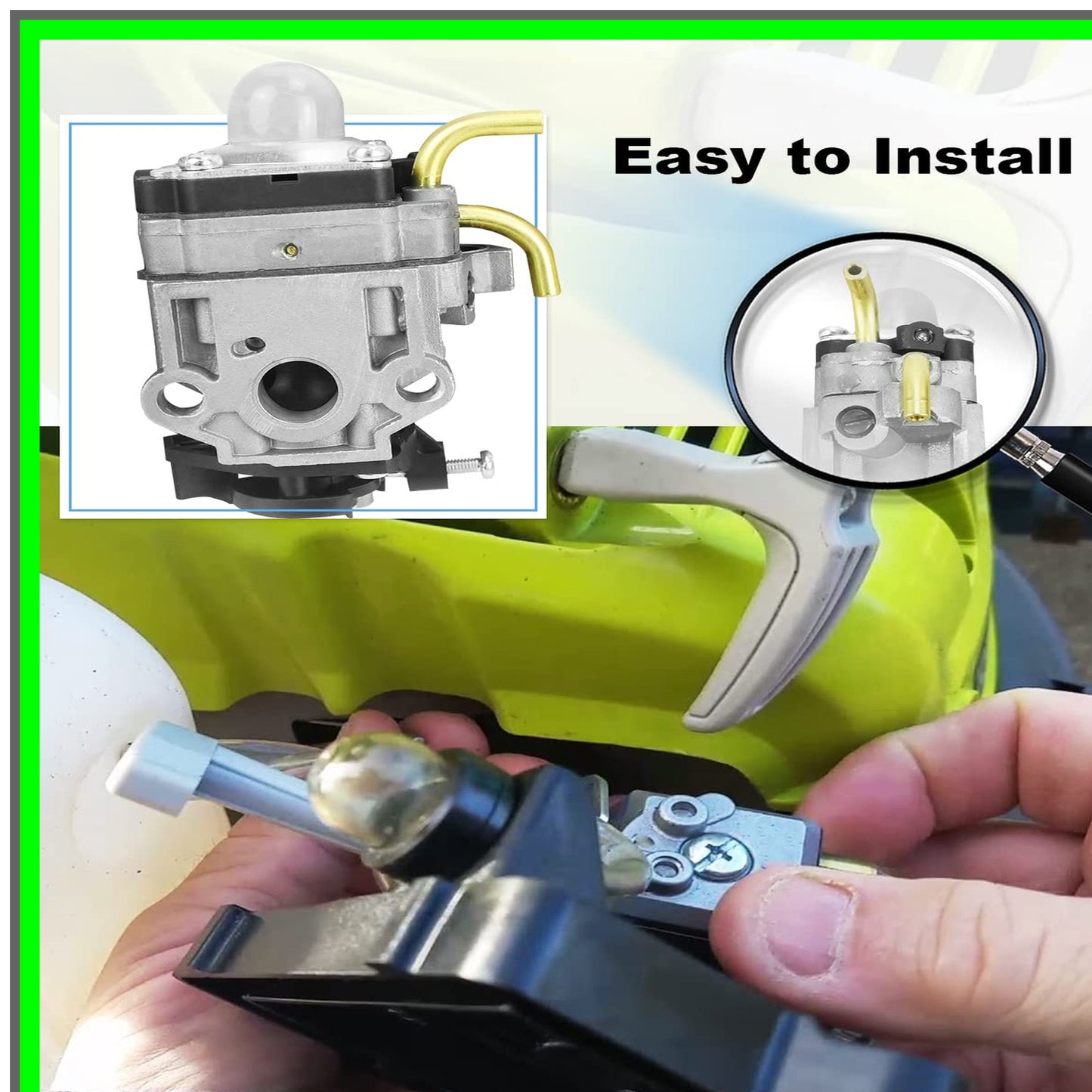 Ryobi 38cc Backpack Blower Carburetor Kit with Gaskets and Fuel Line